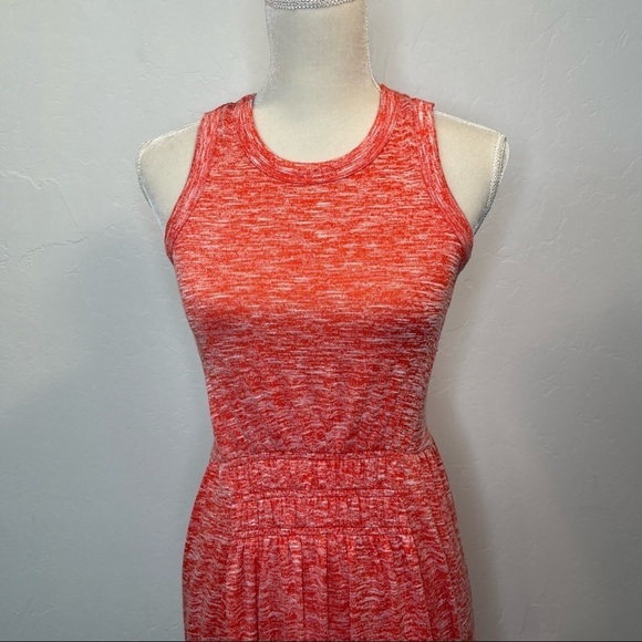 Lou & Grey Red tiered maxi dress knitted Size XS Space Dye stretchy - Picture 2 of 10